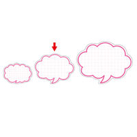 ササガワ 抜型カード 吹出し 中 ピンク 16-4155 1冊(50枚)