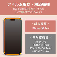 iPhone16 Pro ガラスフィルム ラインストーン風フレームデザイン PM-A24CFLGGRSSV エレコム 1個（直送品）