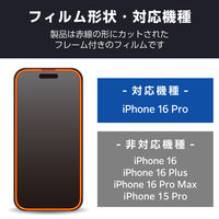iPhone16 Pro ガラスフィルム 高透明 全面ガラス PM-A24CFLKGG エレコム 1個（直送品）