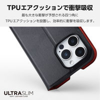 iPhone16 Pro Max ケース レザー 手帳型 超軽量 薄型 ブラック PM-A24DPLFUBK エレコム 1個（直送品）