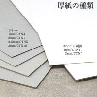 日本紐釦貿易 ボール紙 厚紙 ホワイト両面 1mm厚 55×40cm CTN11-50 1包み50枚