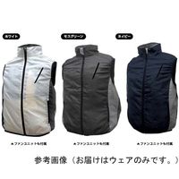 ブレイン 7.4V/胸スイッチなし 空調ベスト ハーネス対応 服地のみ モスグリーン MーL MESH-BR-006-1 1着（直送品）