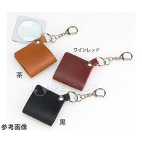 池田レンズ工業 ポケットルーペ 3.5倍 45mm キーホルダータイプ 革ケース ワインレッド 3151K 1個 67-2191-29（直送品）