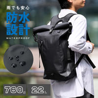 リュック バックパック 防水バッグ ロールトップ 防災対応 ブラック BM-BPWP02BK エレコム 1個