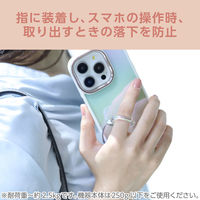 リングストラップ スマホ ストラップ 落下防止 &me オーロラシルバー P-STFCRACR エレコム 1個