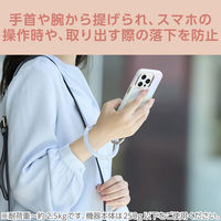 スマホハンドストラップ 手首 クリアタイプ カラビナリング 1口穴 &me ブルー P-STHCRBU エレコム 1個（直送品）