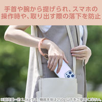 スマホハンドストラップ 手首 クリアタイプ カラビナリング 1口穴 &me ピンク P-STHCRPN エレコム 1個（直送品）