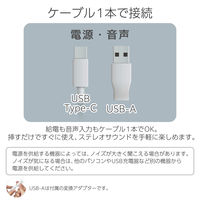パソコン用スピーカー USB接続 4.4W 白 SP-P10CUSBWH エレコム 1個