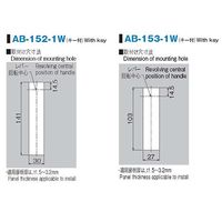 ホシモト 二重ロック防水平面スイングハンドル AB-153-1-1W 1個 62-2978-57（直送品）