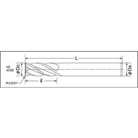 ジーネット 4枚刃超硬ラジアスエンドミル 不等分割・不等リード NRES435-100-R100 1本 64-3278-04（直送品）