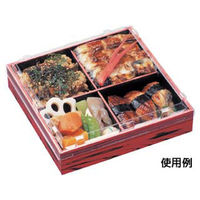 エフピコ 弁当容器 WPS-角194-194 本体 赤焼板目黒 80050131 1ケース(180個(15個×12)（直送品）
