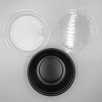 エフピコ 麺容器 DLV麺20(58)本体 黒W 本体 蓋 中皿 セット 00752479 1袋(50個)（直送品）