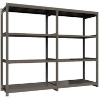 ICHIMAI 重量ボルトレスラック 段荷重1000Kg H2400×W1500×D750 天地4段 単体グレー TH1000-857T4（直送品）