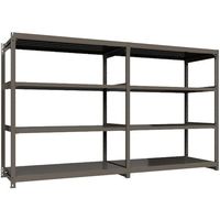 ICHIMAI 重量ボルトレスラック 段荷重1000Kg H2100×W1800×D900 天地4段 単体グレー TH1000-769T4（直送品）