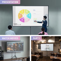 サンワサプライ プロジェクタースクリーン(100型・三脚式・コンパクト収納・360°回転) PRS-SX100HD 1枚（直送品）