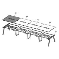 【車上渡し】アール・エフ・ヤマカワ チルト フリーアドレステーブル 増連部材 幅1200mm RFCLT-1212ADDM-BL 1台（直送品）
