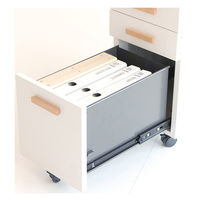 ICHIBA スチールデスクワゴン 幅300×奥行450×高さ580mｍ ホワイト OFK-3759WH 1台（直送品）