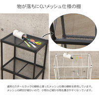 エイ・アイ・エス メッシュラック 4段 幅440×奥行300×高さ1160mm ブラック XMR-4412BK 1台（直送品）