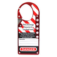 セーフラン安全用品 吊りタグ兼用ハスプ 赤 英語版 J2672 1個（直送品）