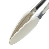 ベストコ CAROTE（カローテ） トング ロック付き シリコン 木製 耐熱 アイボリー NM-5047 1個