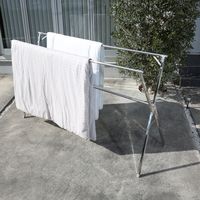 富士商 布団も干せる伸縮式コンパクト物干し台 F21929 1台（直送品）