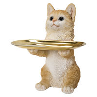 ウービア 茶トラ猫の小物置き(マグネットで取り外し可能皿) H22190-1 1個（直送品）