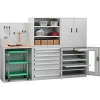 TRUSCO DX型スライド工具キャビネット 881X551XH1000 スライド3段 アクリル扉 ホワイト色 DX-32AG-W 1台（直送品）