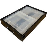 松本産業 オリコン 2面窓 50L ブラック/クリア DW50BLC 1セット(2個) 570-3269（直送品）