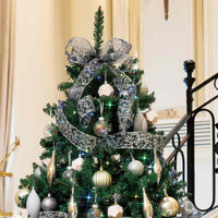 【軒先渡し】ストア・エキスプレス　コンチネンタルクリスマスツリーセット シルバー　高さ210×幅121cm　8736-1626　1セット（直送品）