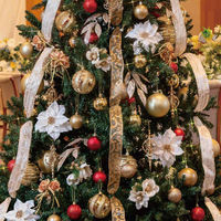 【軒先渡し】ストア・エキスプレス　クリスマスツリーセット ゴールド　高さ150×幅100cm　8813-402　1セット（直送品）