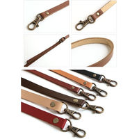 日本紐釦貿易 本革持ち手 アジャスター付 ショルダー 1本入り 15mm巾×全長120cm 焦茶 MAW6-C 1袋1本入（直送品）