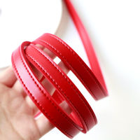 日本紐釦貿易 合皮スムーステープ 赤 幅約15mm 5mカット切り売り PLT1015-R-5M 1枚（直送品）