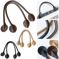 日本紐釦貿易 フラワー型合皮持ち手 40cm ブラウン 1組入り PVA9-C 1組2本入/2袋(合計2組入（直送品）