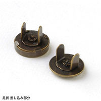 日本紐釦貿易 足折マグネットボタン 差し込みタイプ 18mm アンティークゴールド 2組入 SM12-AG 1袋2組入/5袋(合計10組（直送品）