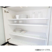防虫・抗菌加工 食器棚シート 汚れ防止 30×360cm 白い花 日本製 1個 ワイズ
