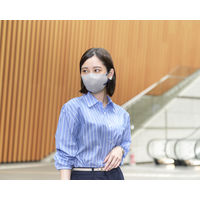 アイリスオーヤマ デイリーフィットマスク フィルタープラス ふつう ニュアンスグレー×ナイトブルー　立体型　バイカラー　1箱(20枚入)