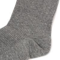 メンズ ジャストリブラインソックス グレー（ライン：ブラック） 25～27cm LAKOLE/ラコレ