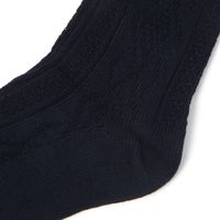 メンズ ジャストケーブルソックス ネイビー 25～27cm LAKOLE/ラコレ
