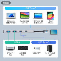 サンワサプライ USB 10Gbps Type-C ハブ(4ポート) USB-10TC14SV 1個