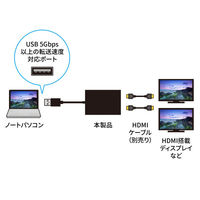 サンワサプライ  USB-HDMIディスプレイアダプタ(4K対応・ 2画面出力) USB-CVU3HD5（直送品）
