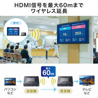 サンワサプライ  ワイヤレスHDMIエクステンダー（最大60m延長・セットモデル） VGA-EXWHD13（直送品）