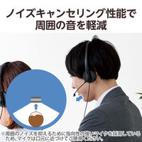 ヘッドセット USB 有線 単一指向性 ノイズキャンセリング オーバーヘッド HS-HP06SUBK 1個 エレコム（わけあり品）