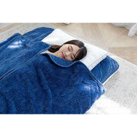 宮地商事 吸湿発熱寝袋毛布敷パッド シングル ネイビー a3348510 1個（直送品）