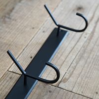 ポッシュリビング フックS ブラック W60×D8×H11cm アイアン 63882 1個（直送品）