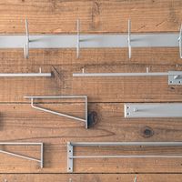 ポッシュリビング フックL ライトグレー W80×D8×H11cm アイアン 63887 1個（直送品）