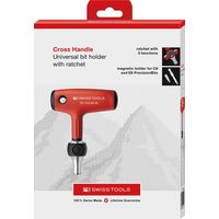 ピービースイスツールズ 21個組 クロスハンドル ラチェット式ドライバーハンドルセット ボックスケース入 1255.MRSETCBB（直送品）