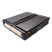 石山 折りたためるクーラーボックス オフブラック(蓋)×ブラウン(本体) 4546516100217 1個