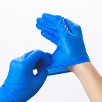 帝人フロンティア 極薄手ニトリル手袋（使い捨て手袋）ぴったりフィット 粉なし ブルー M NBR-PF220MB 1箱（200枚）