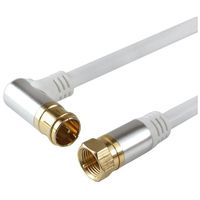 ホーリック アンテナケーブル 5m ホワイト アルミヘッド L字差込式/ネジ式コネクタ AC50-383WH 1本 65-1792-58（直送品）