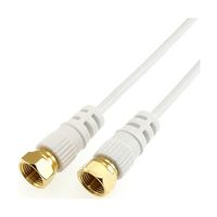 ホーリック 極細アンテナケーブル 10m ホワイト 両側ネジ式コネクタ AC100-489WH 1本 65-1793-12（直送品）
